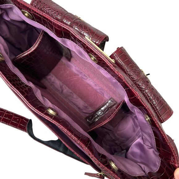 Kelly Moore Red Croc Embossed Patent Leather Classic Camera Bag - Picture 5 of 11